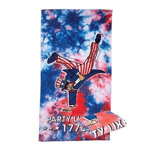 NWT Spirit of‎ America Cotton Blend 1776  / Patriotic Print Beach Towel 34 ×64